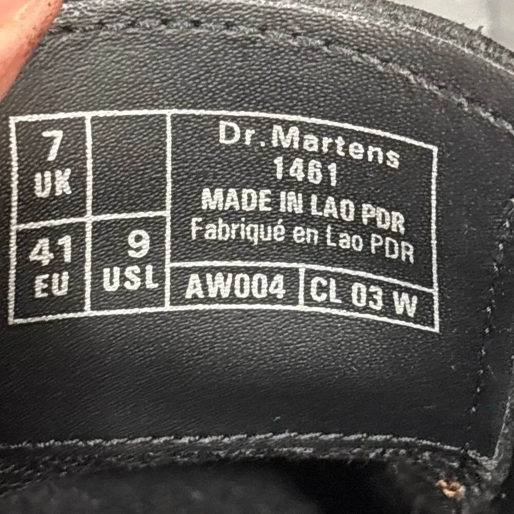 Dr. Marten's 1461 Black Smooth Leather Oxford Shoes - size 9